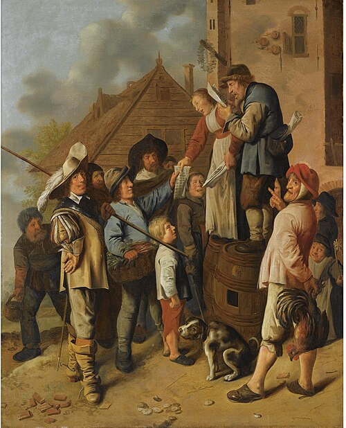 Folk singers selling their songs, 1635, Jan Miense Molenaer