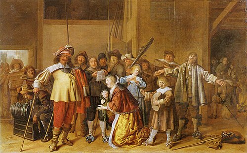 Plundering Soldiers (theater scene), 1636, Jan Miense Molenaer