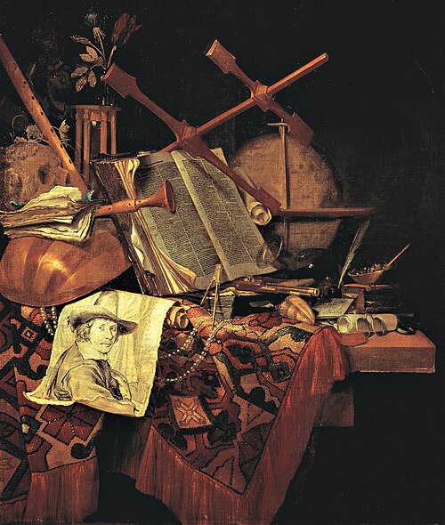 Vanitas with a Portrait of the Painter, 1660, Vincent van der Vinne