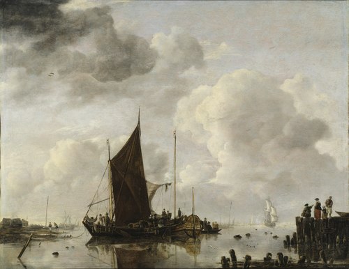 Harbour Scene with Reflecting Water, 1649, Jan van de Cappelle