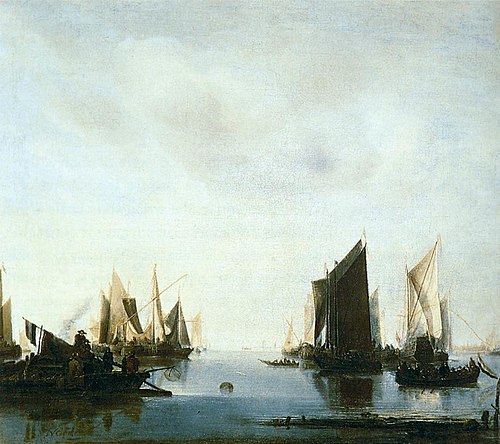 Coast Scene with Sailing Vessels, 1652, Jan van de Cappelle