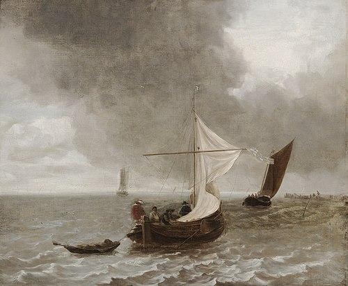 Sailboats in a Breeze, 1655, Jan van de Cappelle