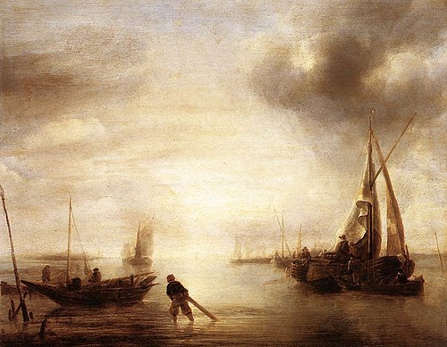 Calm Sea at Sunset, 1650, Jan van de Cappelle