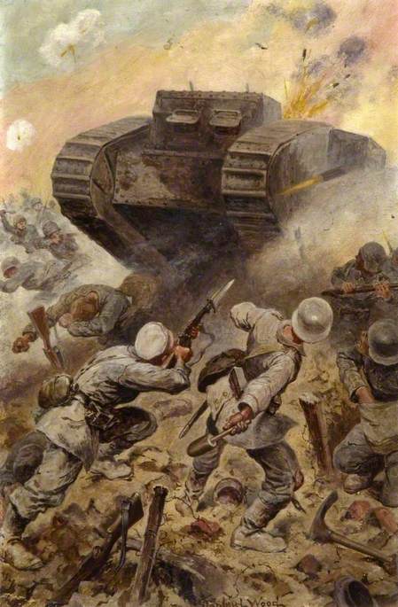 A Tank Attack, 1916, , Stanley Llewelyn Wood