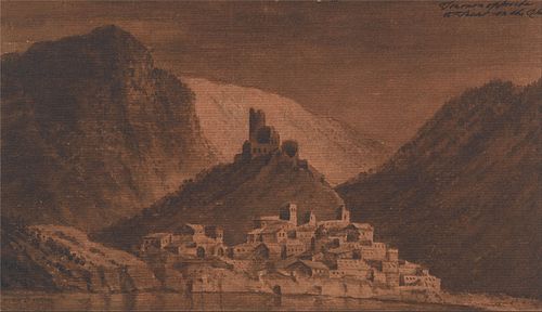 Tournon Opposite to Teint on the Rhone, 1780, Mary Harcourt