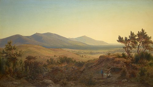 A View of Melibokus and The Bergstrasse, 1866, August Becker