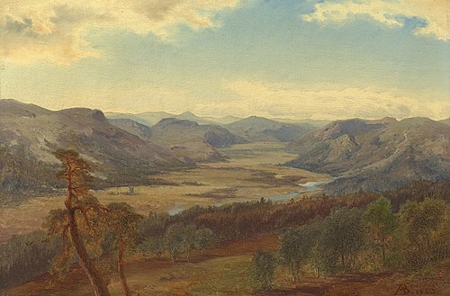 The Valley of the Dee near Braemar, 1865, August Becker