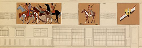 Kiowas Moving Camp (mural study, Anadarko, Oklahoma federal building), 1936, Stephen Mopope