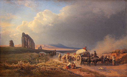 Landschaft mit Händlerzug, 1871, August Bromeis