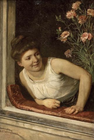 Die Fensterguckerin, , August Eisenmenger