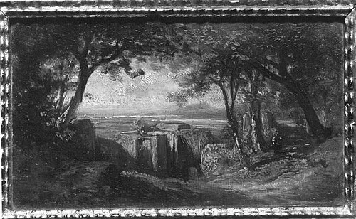 Ruine Falkenstein mit Fernsicht, 1864, August Christian Geist