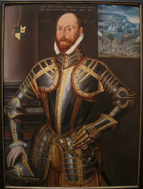 Portrait of John Farnham, Gentleman-Pensioner to Elizabeth I, 1563, Steven van Herwijck