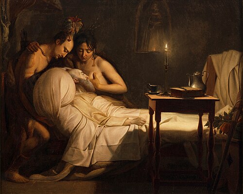 Las Casas malade soigné par les sauvages, 1808, Louis Hersent