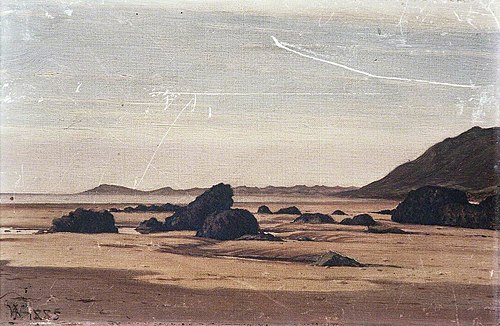 Rhosili Sands with Burry Holmes in the Distance, 1885, John Crawford