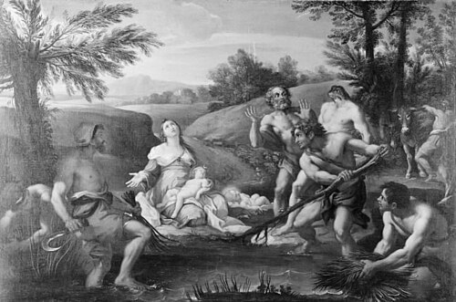 Latona forvandler Licias hyrder til frøer. Motiv fra Ovids "Metamorfoser", VI sang, 1712, Hendrick Krock