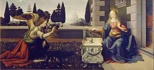 L'Annonciation de San Martino, 1472, Léonard de Vinci