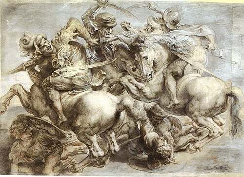 La Bataille d'Anghiari, 1503, Léonard de Vinci