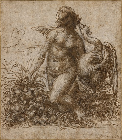 Léda et le Cygne, 1510, Léonard de Vinci