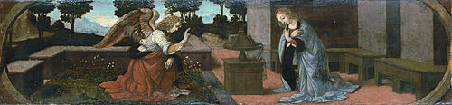 L'Annonciation, 1475, Léonard de Vinci