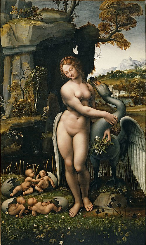 Léda et le Cygne, 1505, Léonard de Vinci
