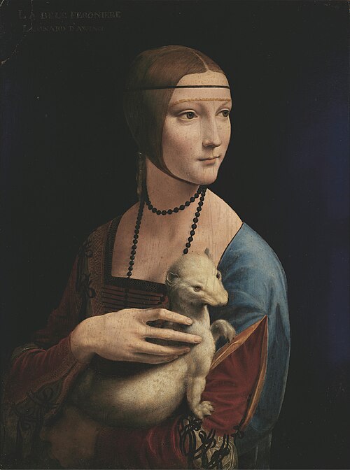 La Dame à l'hermine, 1490, Léonard de Vinci