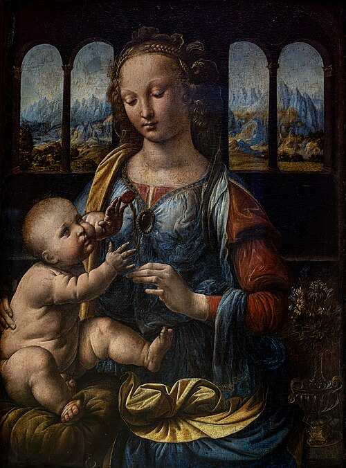 La Madone à l'œillet, 1475, Léonard de Vinci