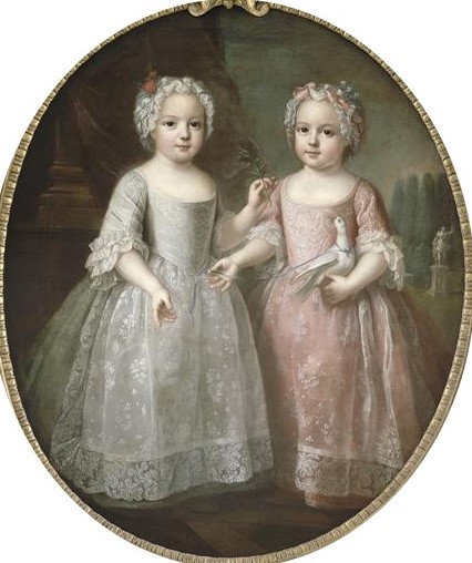 Louise-Élisabeth de France and her twin sister Henriette de France, 1737, Pierre Gobert