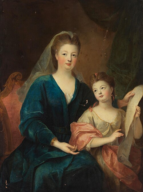 The Duchess of Bourbon and her daughter, 1750, Pierre Gobert