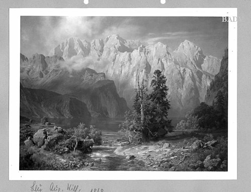 Gebirgslandschaft mit See, 1868, August Wilhelm Leu