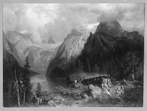 Mountain-landscape witj lake, 1870, August Wilhelm Leu