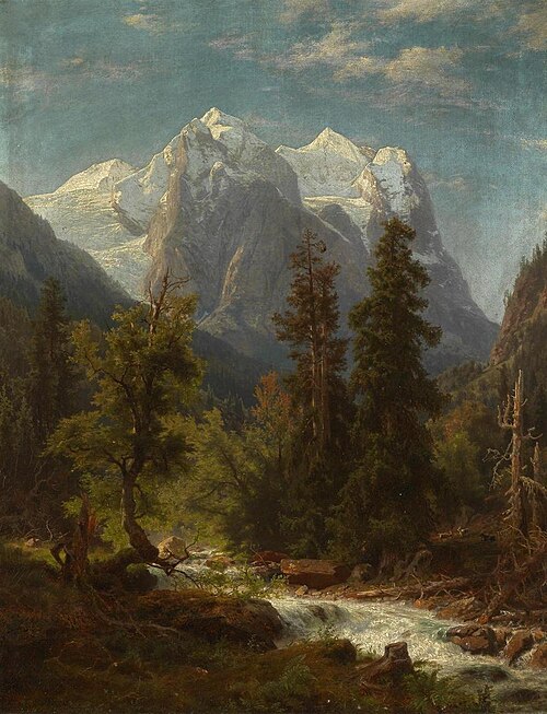 Mountain landscape, 1858, August Wilhelm Leu