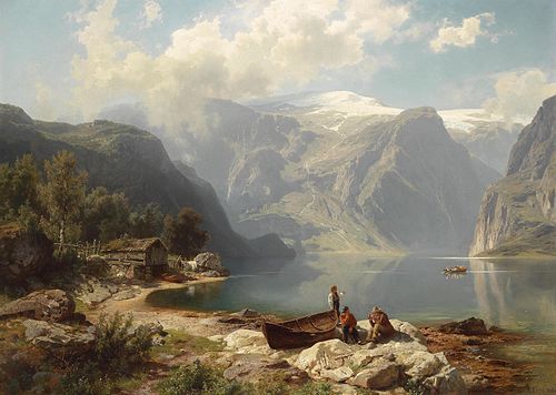 Sunny Day on a Norwegian Fjord, 1861, August Wilhelm Leu