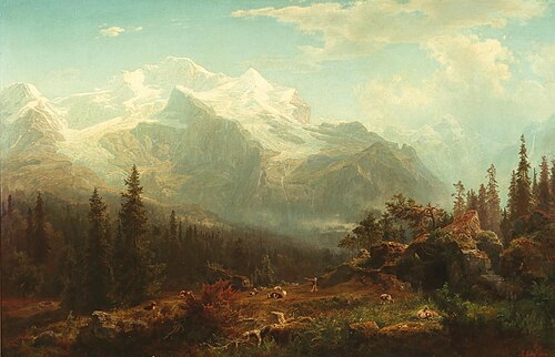 A Scene in the Bern Alps, 1853, August Wilhelm Leu
