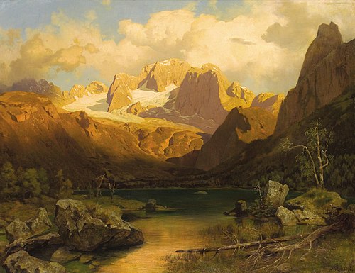 View of an Alpine Mountain Top, 1896, August Wilhelm Leu