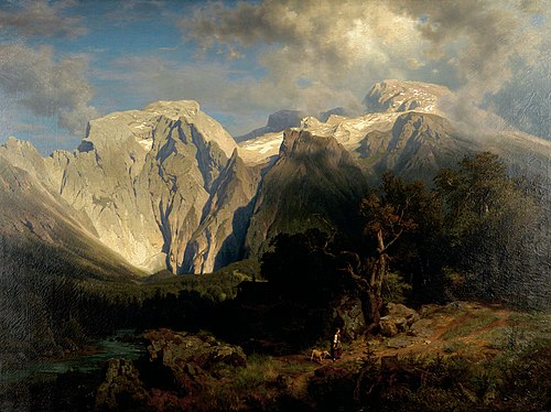 Limestone Mountain Landscape, , August Wilhelm Leu