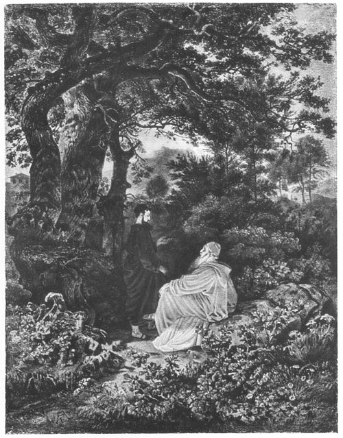 Zwei Mönche im Gespräch, 1847, August Lucas