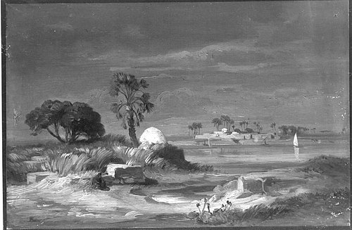 Ein Dorf am Nil, 1849, August Loeffler
