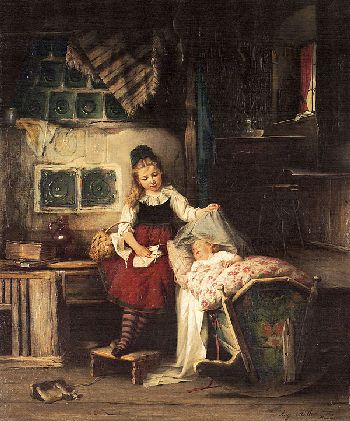 Das Mutter-Kind-Spiel, 1850, August Müller