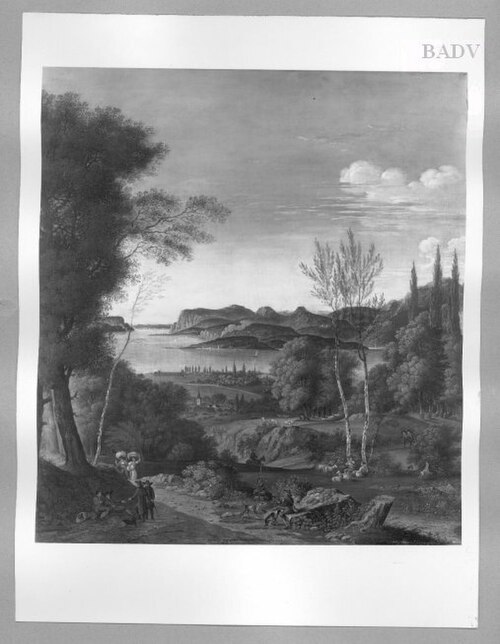 Romantic landcape with figures, 1736, August Querfurt