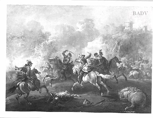 The horsemen's fight at Olmütz, 1721, August Querfurt