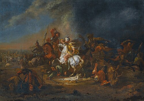 Cavalry skirmishes between Turks and Christians (01), , August Querfurt