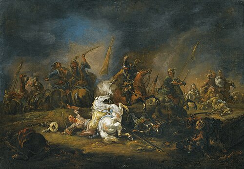 Cavalry skirmishes between Turks and Christians (02), , August Querfurt
