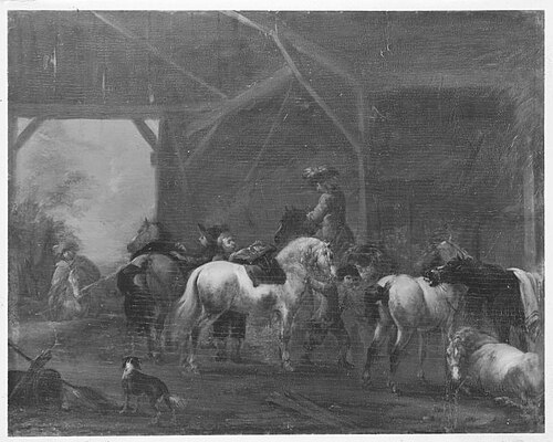 Pferde im Stall, 1728, August Querfurt