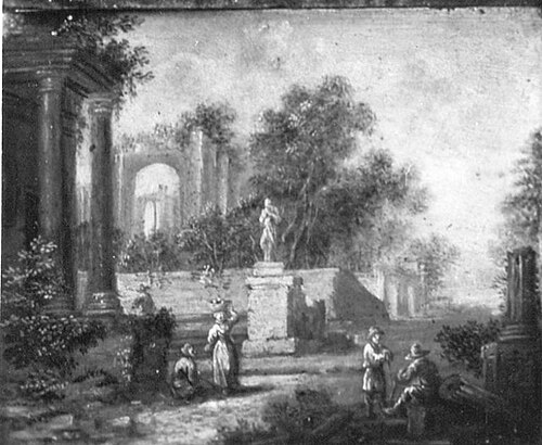 Landschaft mit Ruinen, 1728, August Querfurt