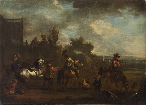 Ausritt zur Jagd, 1750, August Querfurt