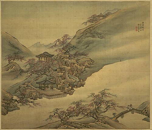 袁耀山水屏-平岗艳雪, , Yuan Yao