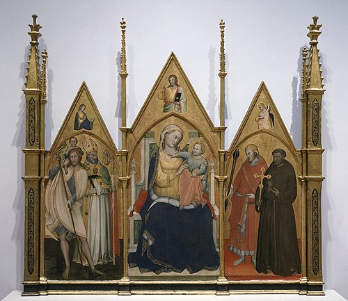 Madonna and Child Enthroned with Sts. Christopher, Blaise,..., 1411, Lorenzo di Niccolò Gerini