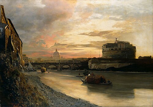 Die Engelsburg in Rom, 1883, Oswald Achenbach