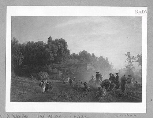 Südliche Parklandschaft mit Volksszene, 1899, Oswald Achenbach