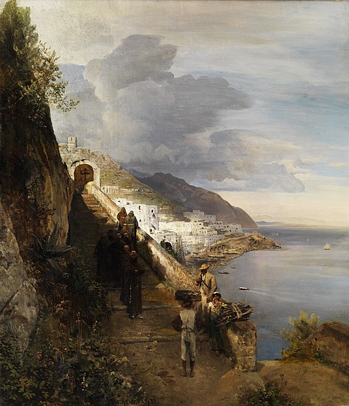 La côte d'Amalfi, 1883, Oswald Achenbach